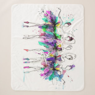 Aquarellballerinas: Illustration des hellen Tanzes Sherpadecke