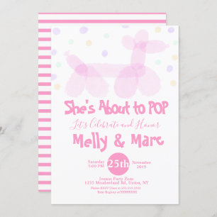 Aquarellballon Tiere Confetti Babydusche Einladung