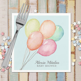 Aquarellballons auf Blue Baby Dusche Serviette