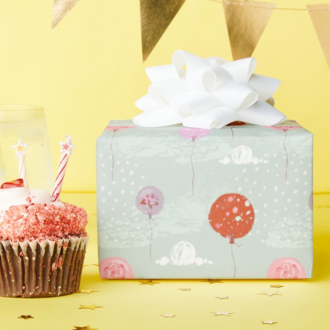 Aquarellballons Geschenkpapier (Geburtstagsparty)