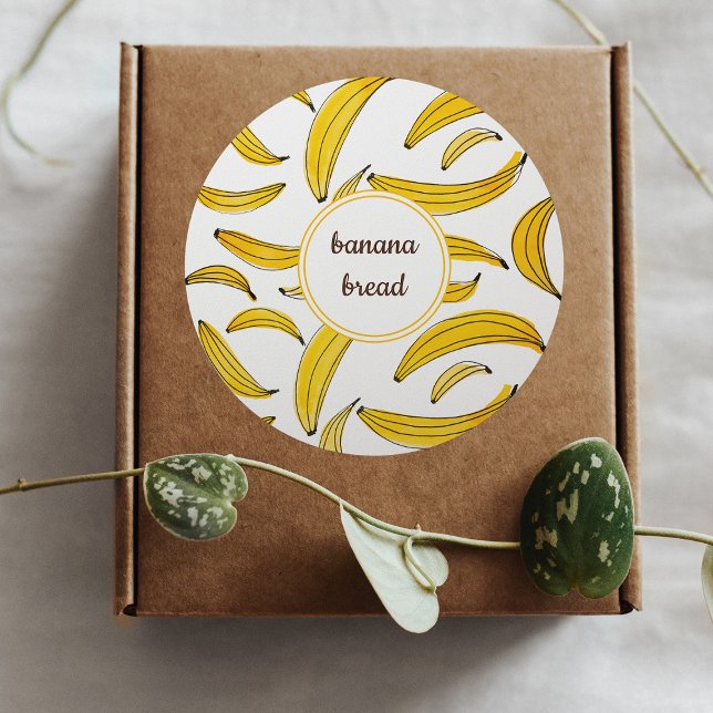 Aquarellbananen - gelb runder aufkleber (Von Creator hochgeladen)