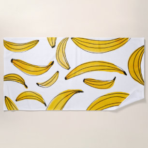 Aquarellbananen - gelb strandtuch