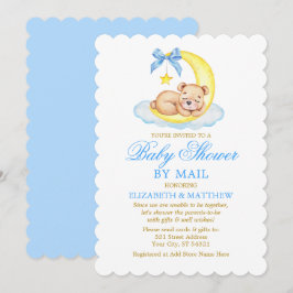 Aquarellbär Moon Blue Gold Dusche von Mail Einladung