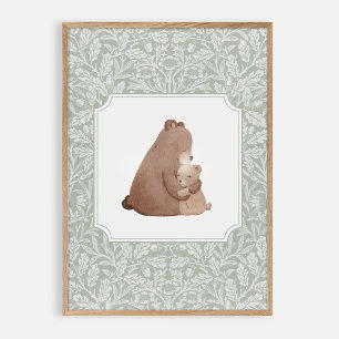 Aquarellbär, Vintages Kinderzimmer Poster