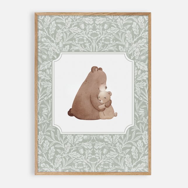 Aquarellbär, Vintages Kinderzimmer Poster (Von Creator hochgeladen)