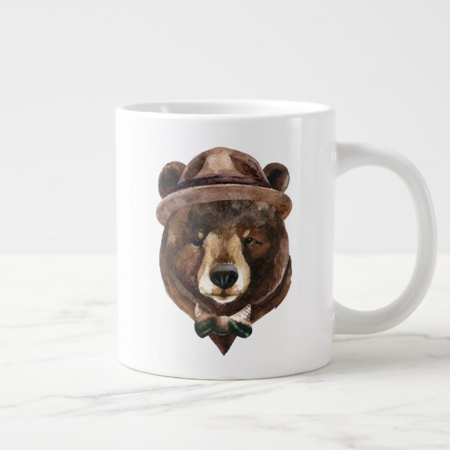 Aquarellbären-Mode Jumbo-Tasse (Rechts)