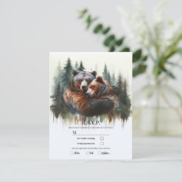 Aquarellbären Rustikale Wildnis UAWG Einladung