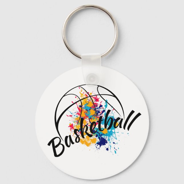 Aquarellbasketball Schlüsselanhänger (Vorderseite)