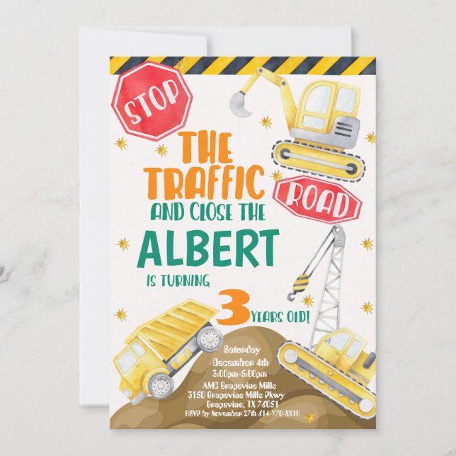 Aquarellbau - Einladung zum Geburtstag (Vorderseite)