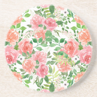 Aquarellbauernhof Rose Getränkeuntersetzer