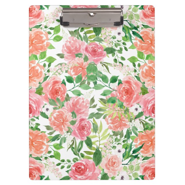 Aquarellbauernhof Rose Klemmbrett (Vorderseite)