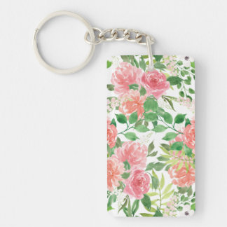 Aquarellbauernhof Rose Schlüsselanhänger