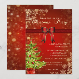 Aquarellbaum, Bow Corporate Christmas Party Einladung