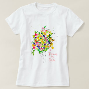 Aquarellbaum bunt abstrakte Kunst T - Shirt