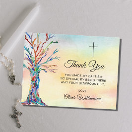Aquarellbaum Taufe Christening Vielen Dank Postkarte