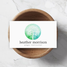 Aquarellbaum Yoga und Wellness Business Card