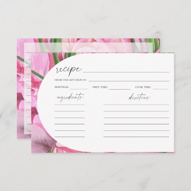 Aquarellbäume - Brautparty-Rezept (Vorne/Hinten)