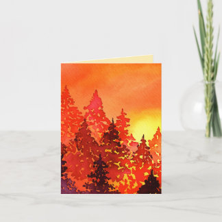 Aquarellbäume Danke Karte