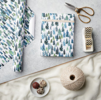 Aquarellbäume Geschenkpapier