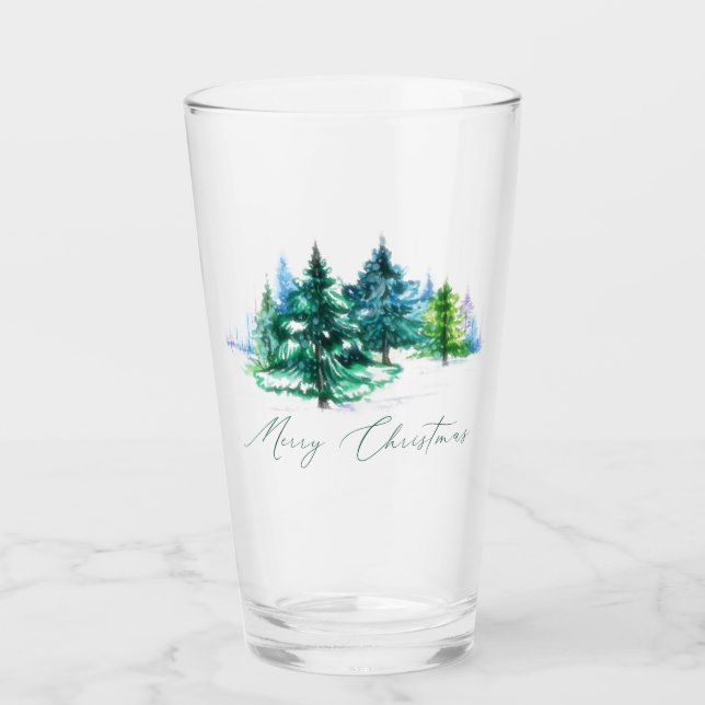 Aquarellbäume Glas (Vorderseite)