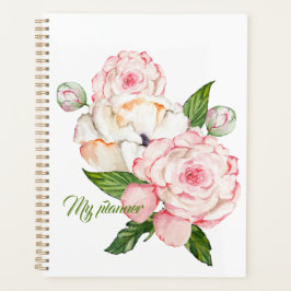 Aquarellbäume in zarten Farben Planer