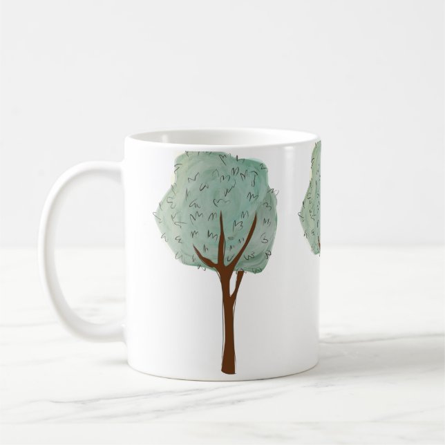 Aquarellbäume Kaffeetasse (Links)