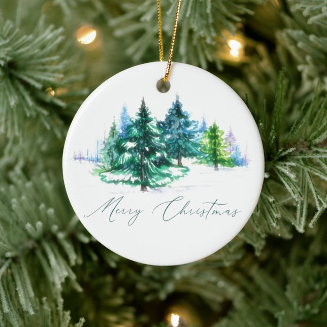 Aquarellbäume Keramik Ornament (Baum)