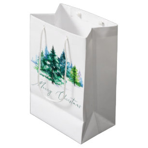 Aquarellbäume Mittlere Geschenktüte
