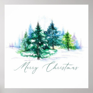 Aquarellbäume Poster