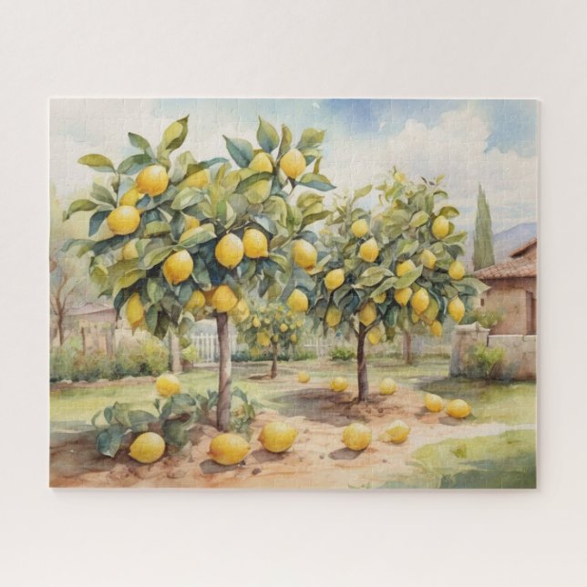 Aquarellbäume Puzzle (Horizontal)