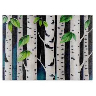 Aquarellbäume Schneidebrett