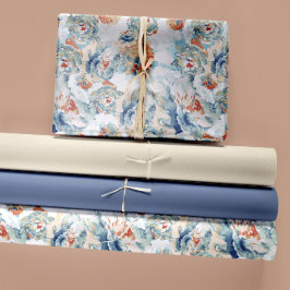 Aquarellbäume und Hydrangeas in Herbstpalette Geschenkpapier Set