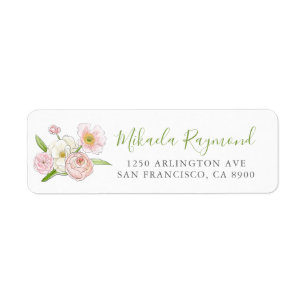 Aquarellbäume und Magnolische Rücksendeadresse