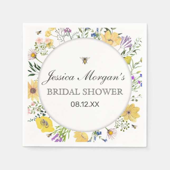 Aquarellbäume und Wildblume-Kinderdusche Serviette (Vorderseite)