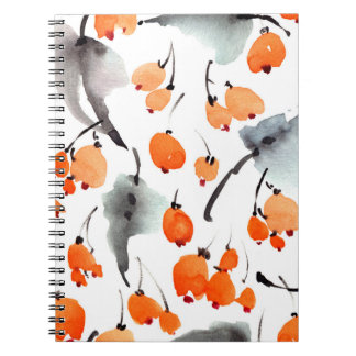 Aquarellbeeren und Blätter - Darstellung Notizblock