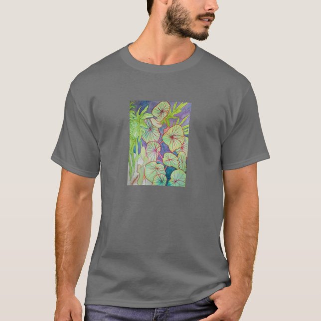 Aquarellbegonie und Philodendron T-Shirt (Vorderseite)