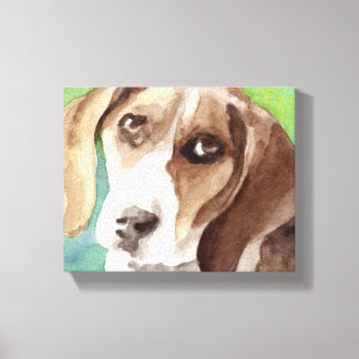 Aquarellbild Beagle Portrait Leinwanddruck