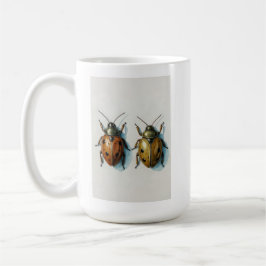 Aquarellbild eines Marienkäfer-Paares, Insektenkun Kaffeetasse