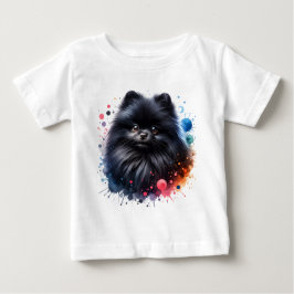 Aquarellbild für den Schwarzen Spitz Baby T-shirt