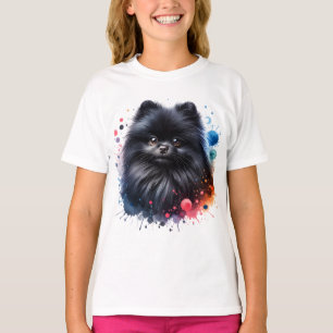 Aquarellbild für den Schwarzen Spitz T-Shirt