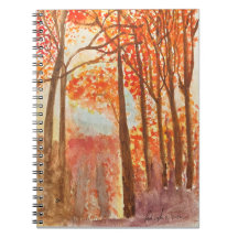 Aquarellbild Herbstwald