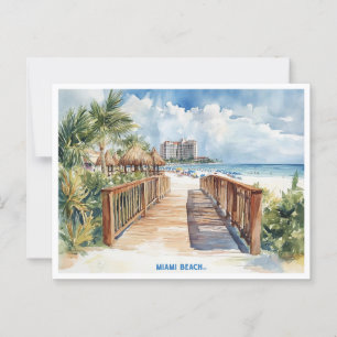 Aquarellbild Postkarte von Miami Beach, Florida