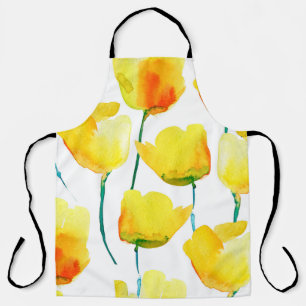 Aquarellbild von Tulpen. Nahtloses Pattern Schürze