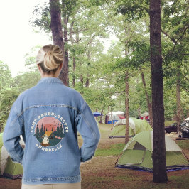 Aquarellbilder Camping Junggeselinnen-Abschied Jeansjacke
