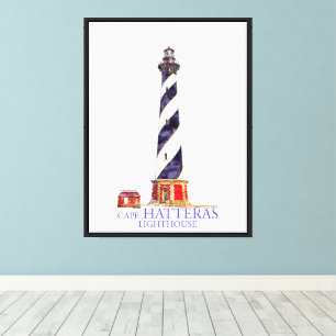 Aquarellbilder Cape Hatteras Leuchtturm Leinwanddruck
