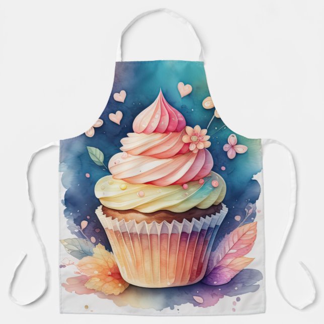 Aquarellbilder Cupcake Schürze (Vorderseite)