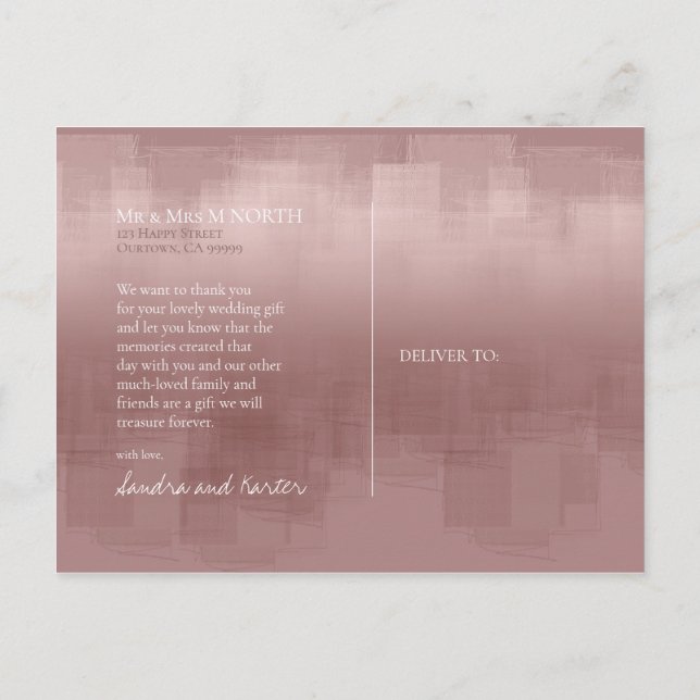 Aquarellbilder Danke Cinnamon ID774 Postkarte (Rückseite)