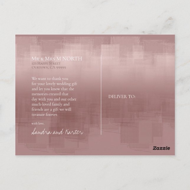 Aquarellbilder Danke Cinnamon ID774 Postkarte (Rückseite)