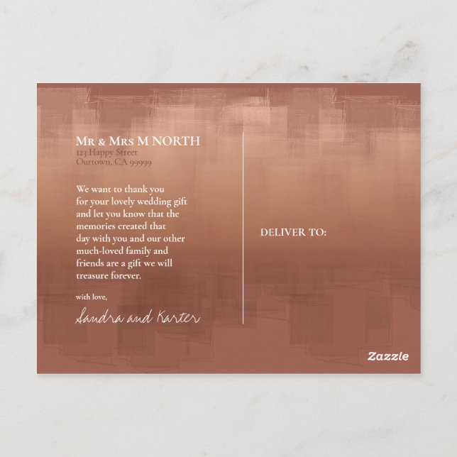 Aquarellbilder Danke Clay ID774 Postkarte (Rückseite)