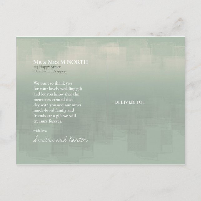 Aquarellbilder Danke Sage ID774 Postkarte (Rückseite)